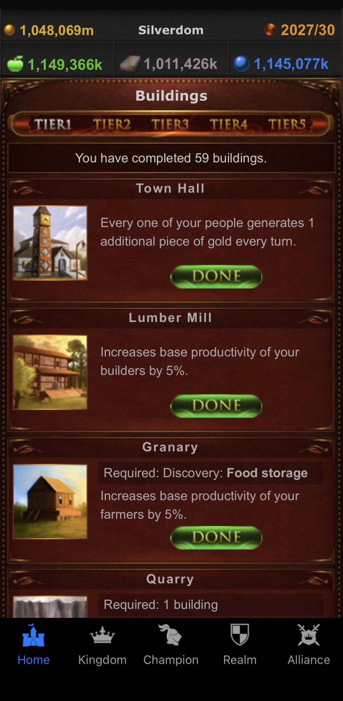 Selection of discoveries that a player can work on. There are 51 discoveries; all enhance your abilities in some way